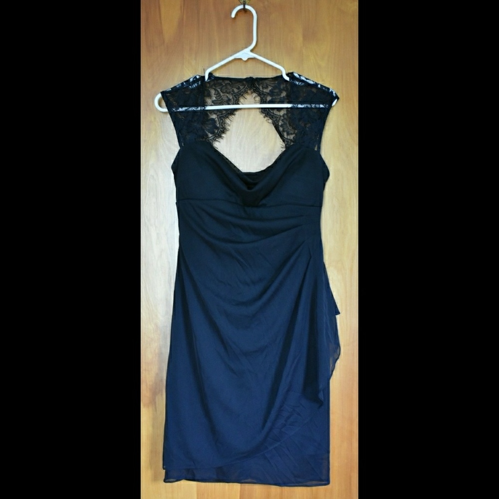 Black lace top dress